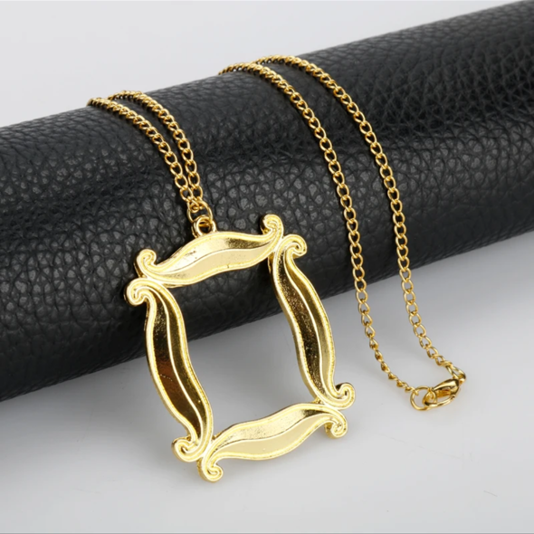 FRIENDS Gold Frame Apartment Door Metal Necklace