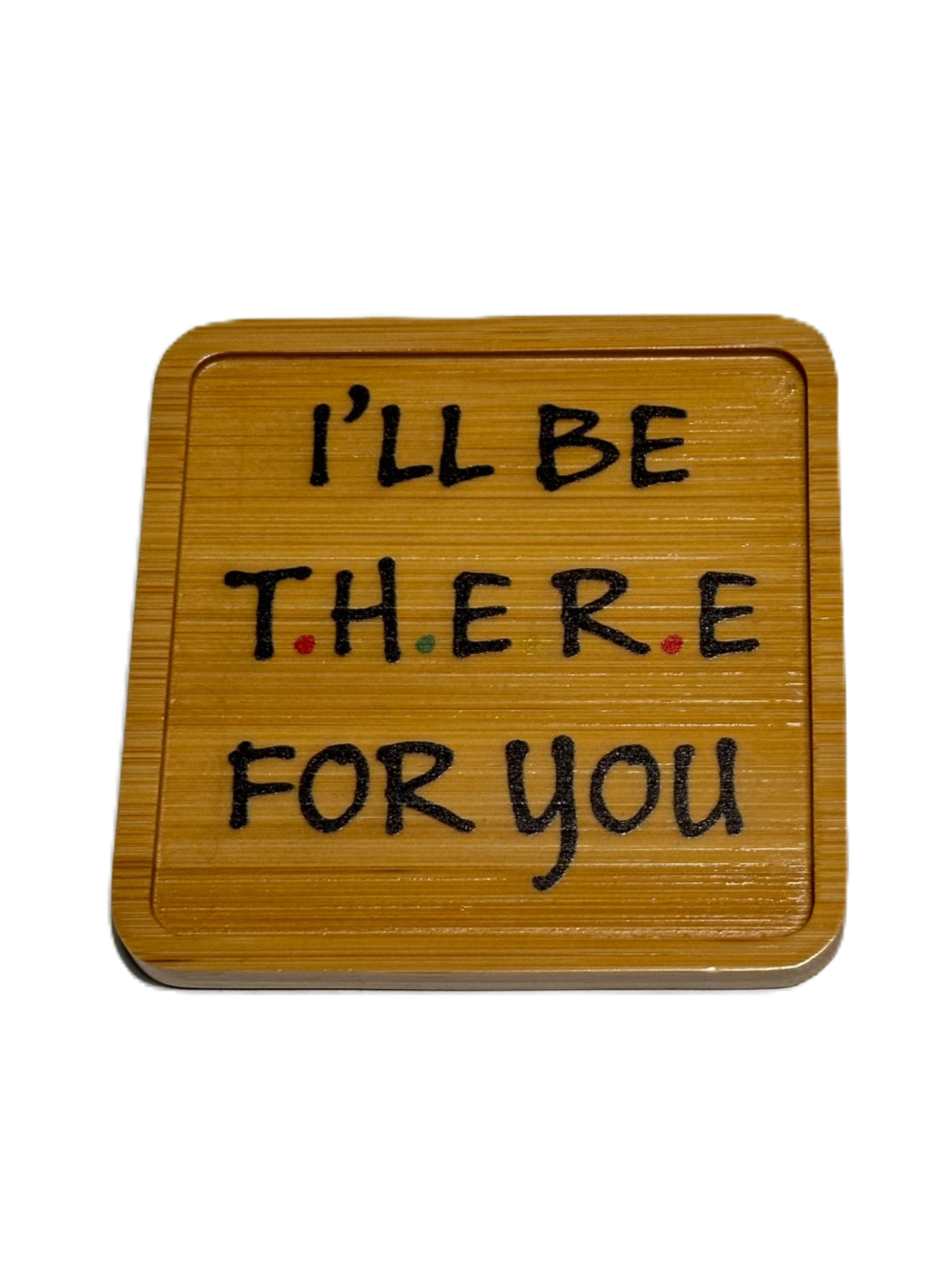 FRIENDS Graphic Bamboo Wooden Coaster