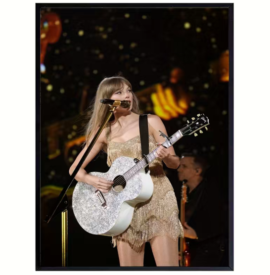 Taylor Swift w/ Guitar Live Concert Wall Art (Unframed)