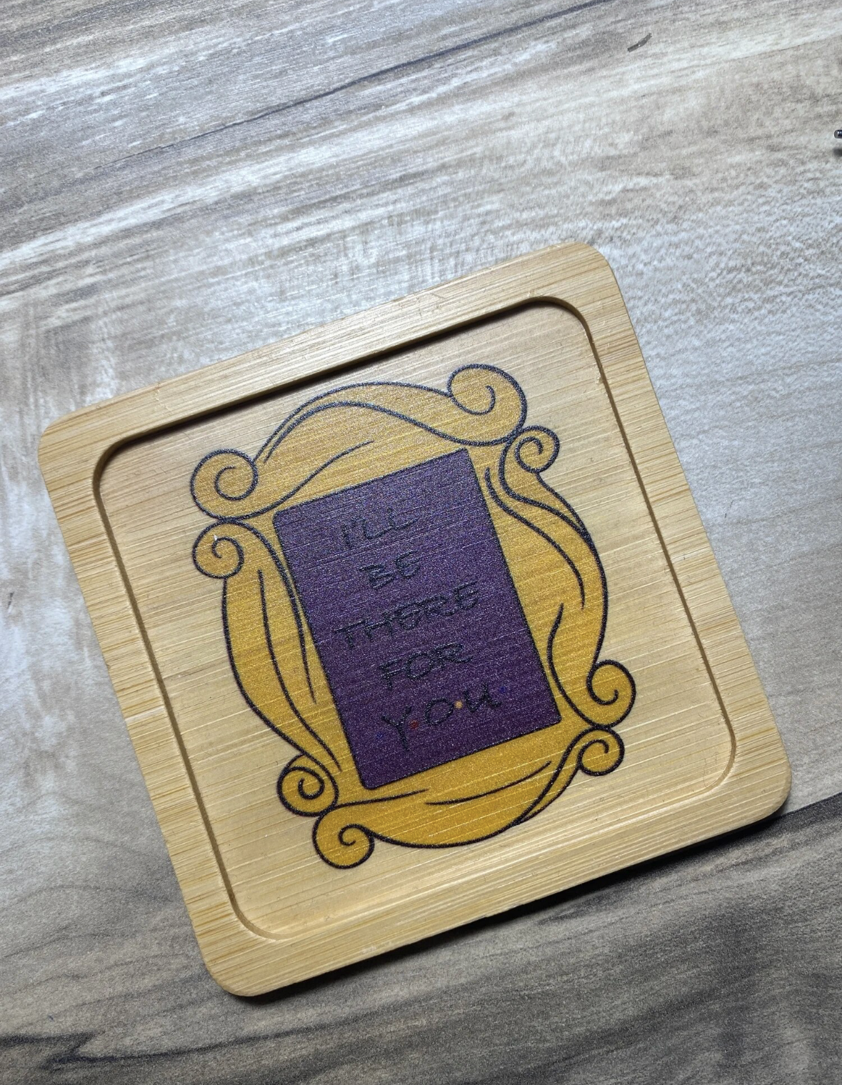 FRIENDS Graphic Bamboo Wooden Coaster