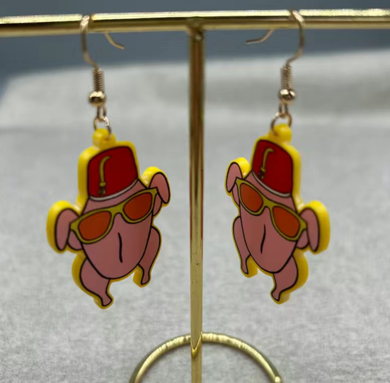 Funny FRIENDSGIVING Turkey Plastic Earrings