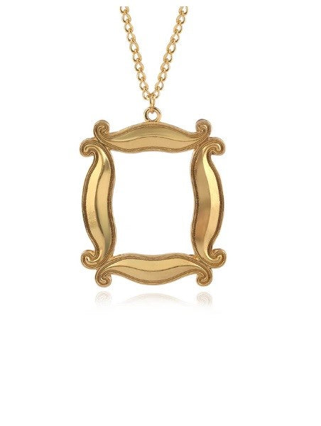 FRIENDS Gold Frame Apartment Door Metal Necklace