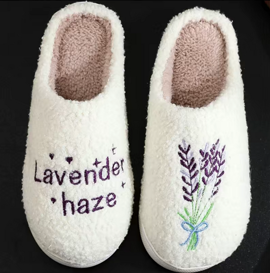 TS Lavender Haze Fuzzy Cozy Slippers