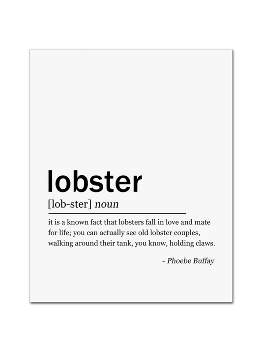 LOBSTER Definition Dictionary-style Print | UNFRAMED 8x10