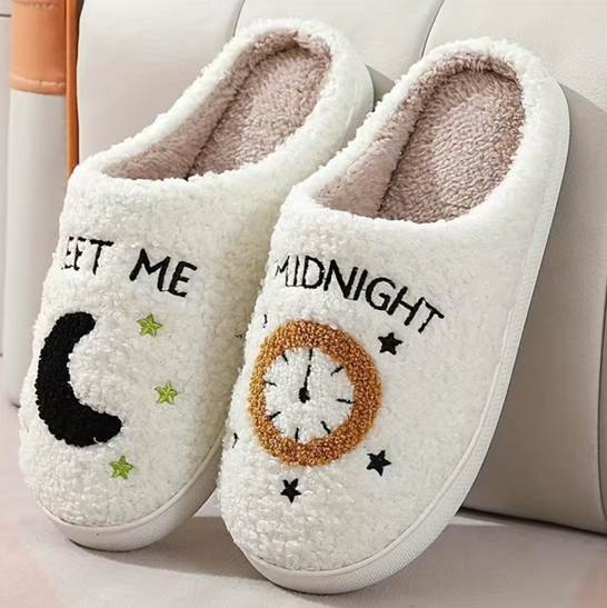 TS Meet Me at Midnight Fuzzy Cozy Slippers