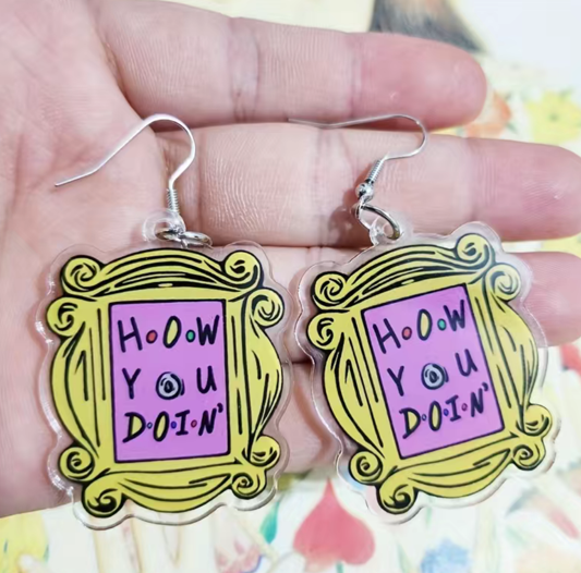 FRIENDS Monica’s Yellow Frame Earrings “How You Doin”