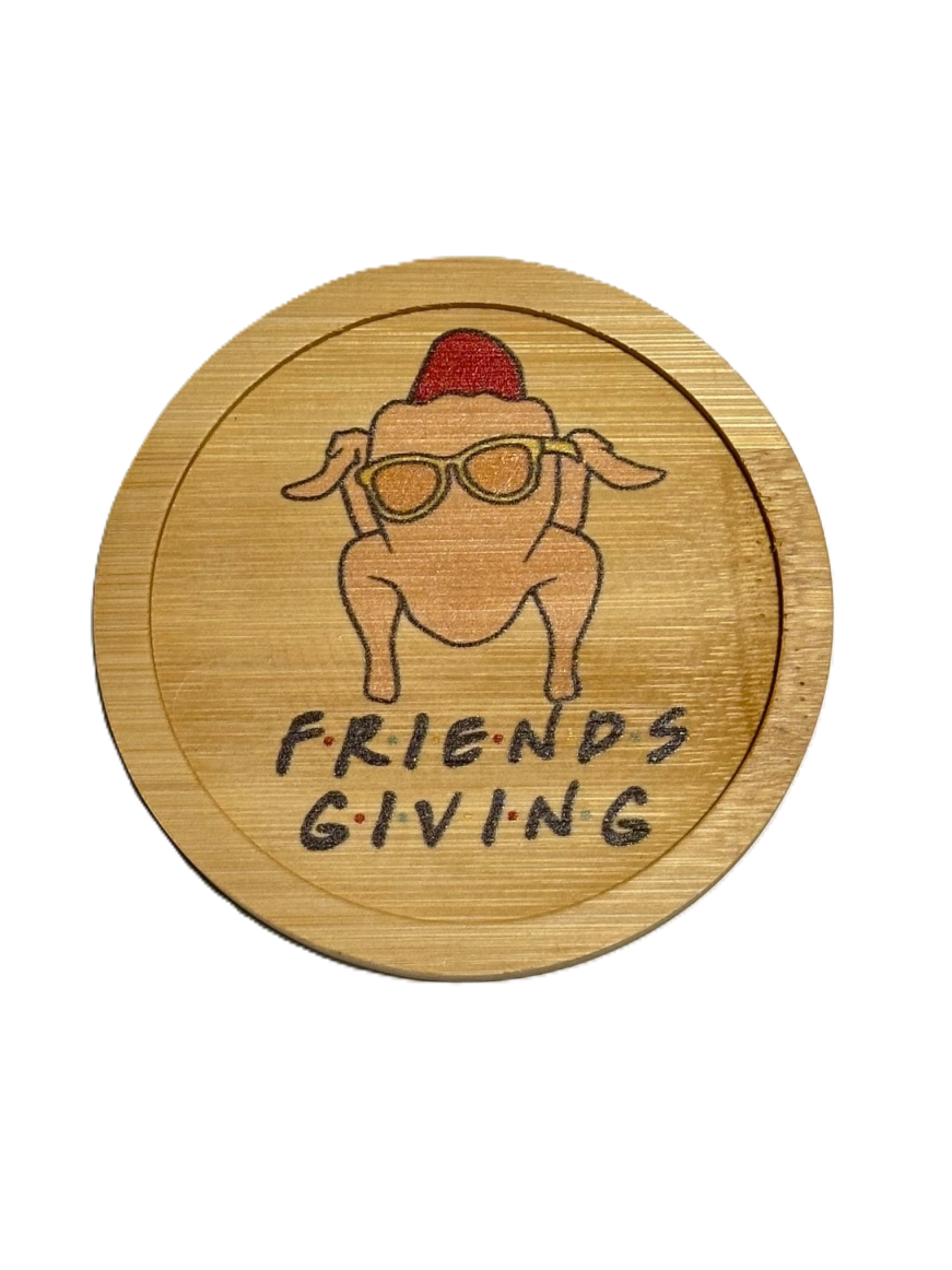 FRIENDS Graphic Bamboo Wooden Coaster