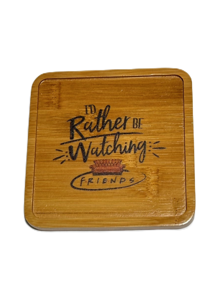 FRIENDS Graphic Bamboo Wooden Coaster