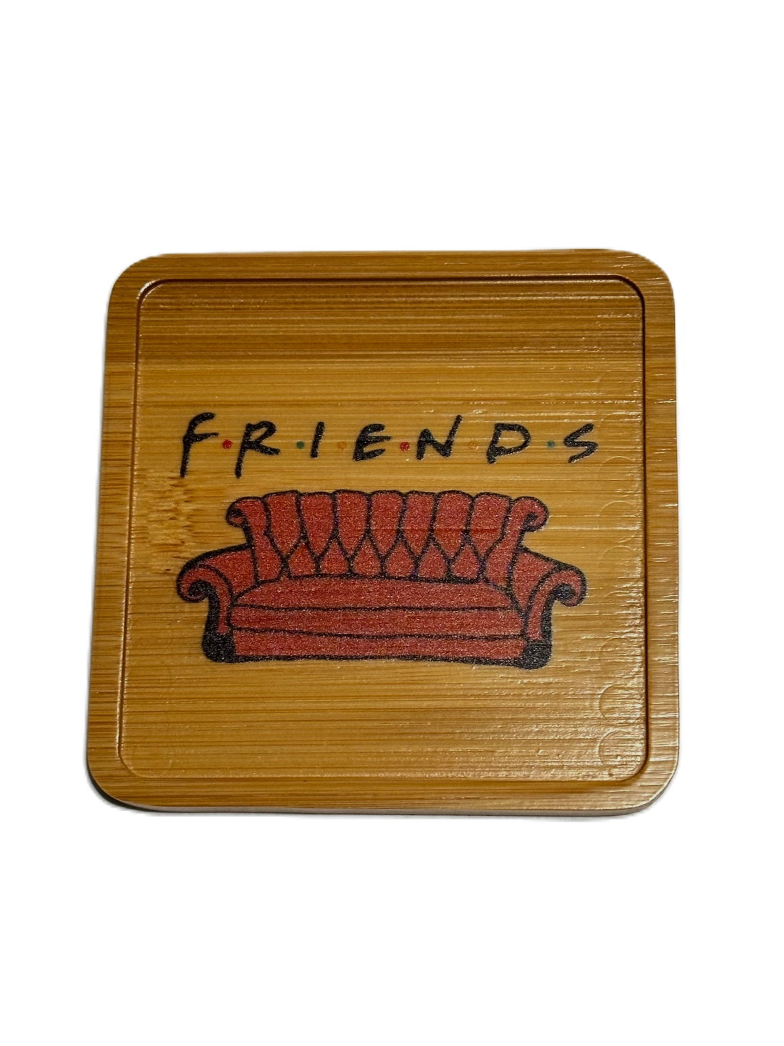 FRIENDS Graphic Bamboo Wooden Coaster