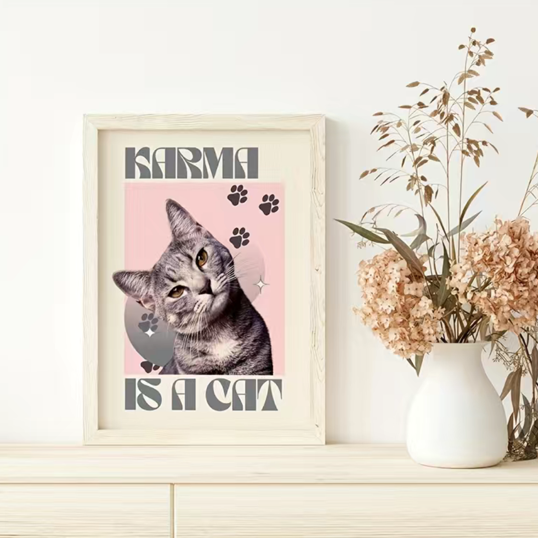 Karma is a Cat Taylor Swift Wall Art (Unframed)