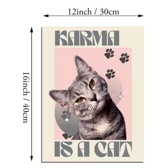 Karma is a Cat Taylor Swift Wall Art (Unframed)