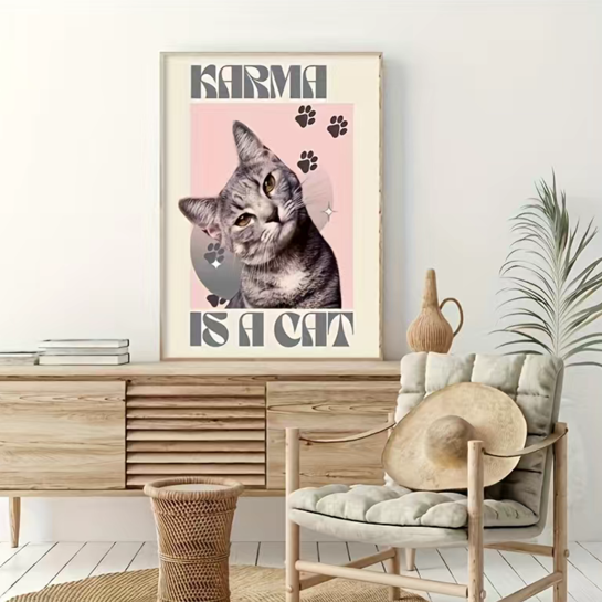 Karma is a Cat Taylor Swift Wall Art (Unframed)