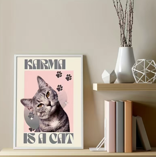 Karma is a Cat Taylor Swift Wall Art (Unframed)