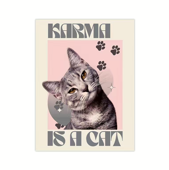 Karma is a Cat Taylor Swift Wall Art (Unframed)