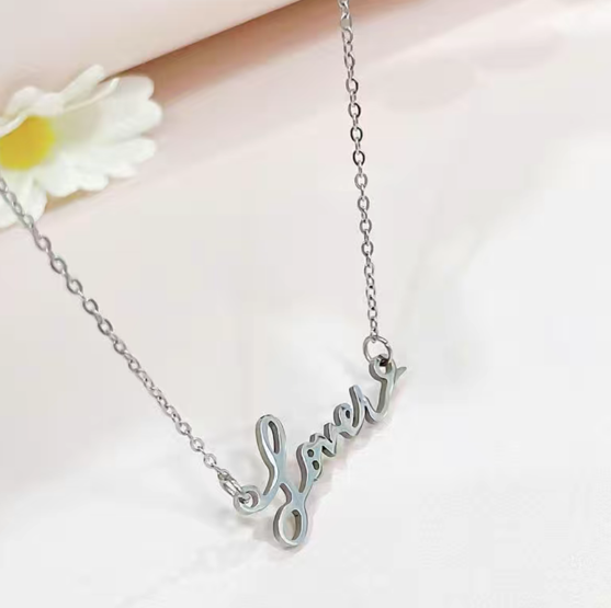 Taylor Swift Lover Script Necklace