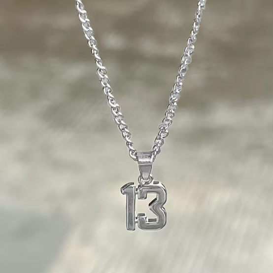 Taylor Swift Lucky 13 Block Style Necklace