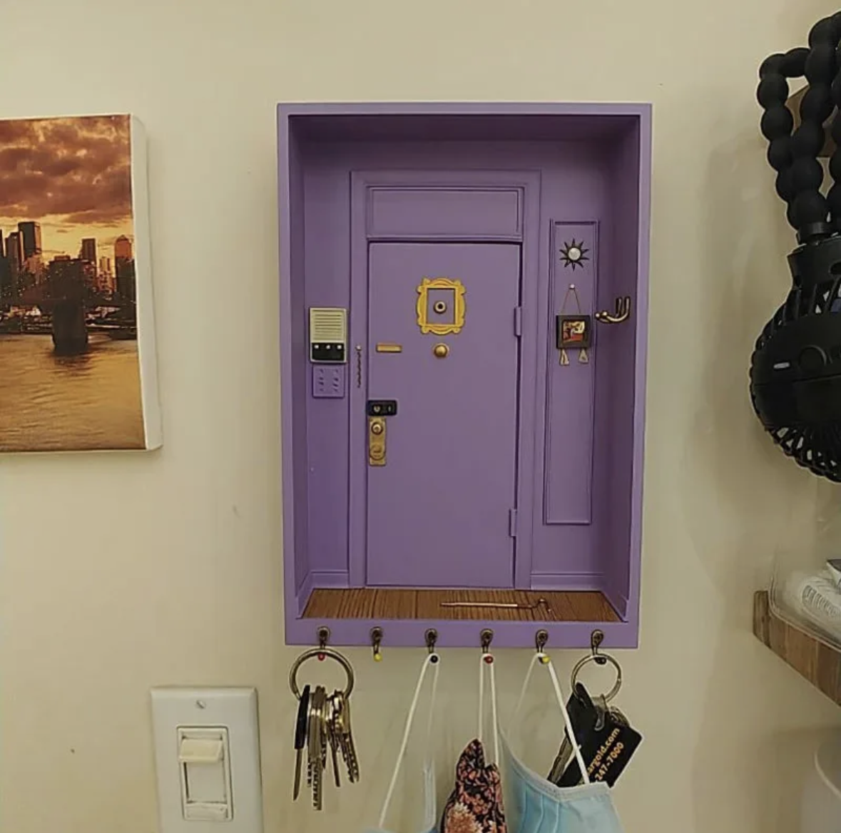 FRIENDS Monica's Door Key Holder w/ Hooks & Shelf