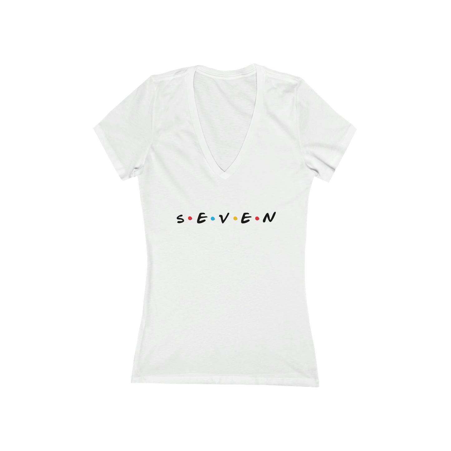 SEVEN Women's Jersey Short Sleeve Deep V-Neck Tee