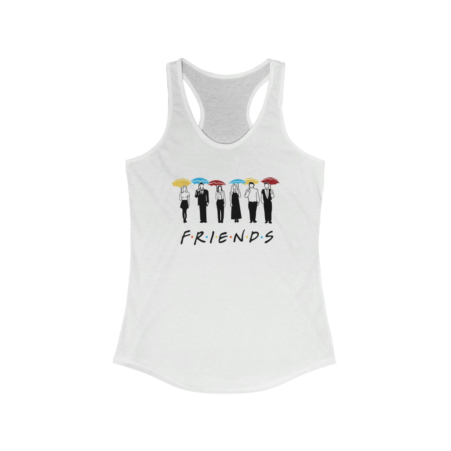 Women's Ideal Racerback Tank FRIENDS w/ Umbrellas