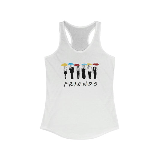 Women's Ideal Racerback Tank FRIENDS w/ Umbrellas