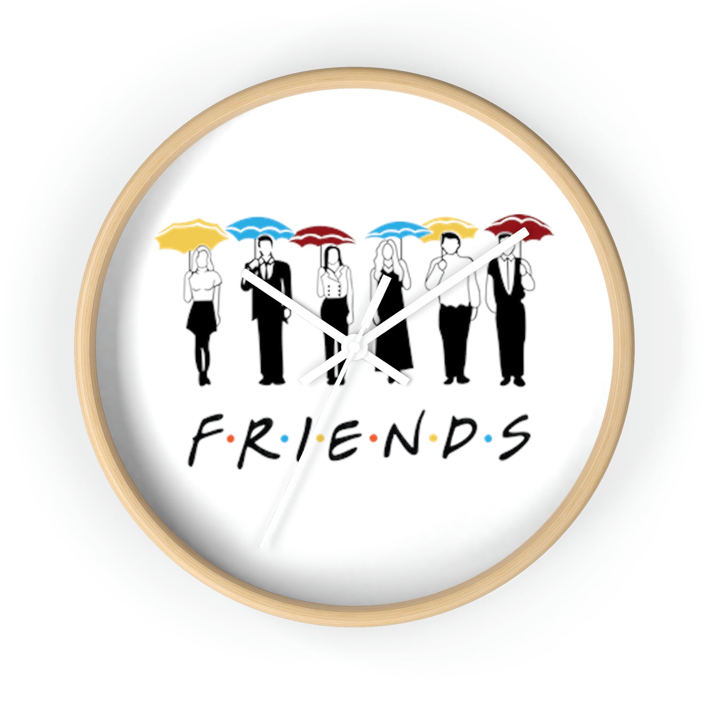 FRIENDS w/ Umbrellas Wall Clock